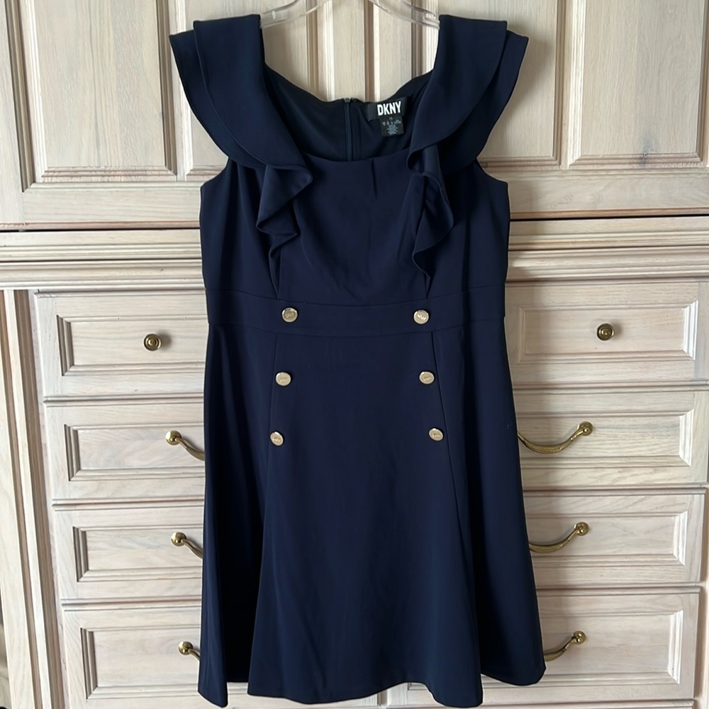 DKNY navy blue sleeveless dress